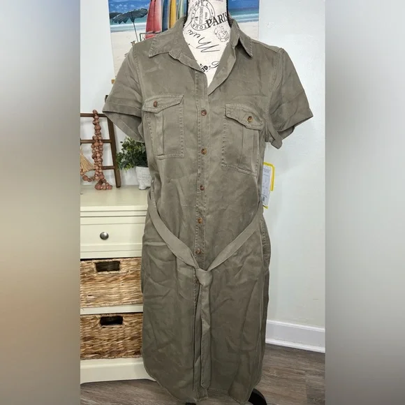 Brand New-Teddi Rose Tencel Shirt Dress - Picture 3 of 11